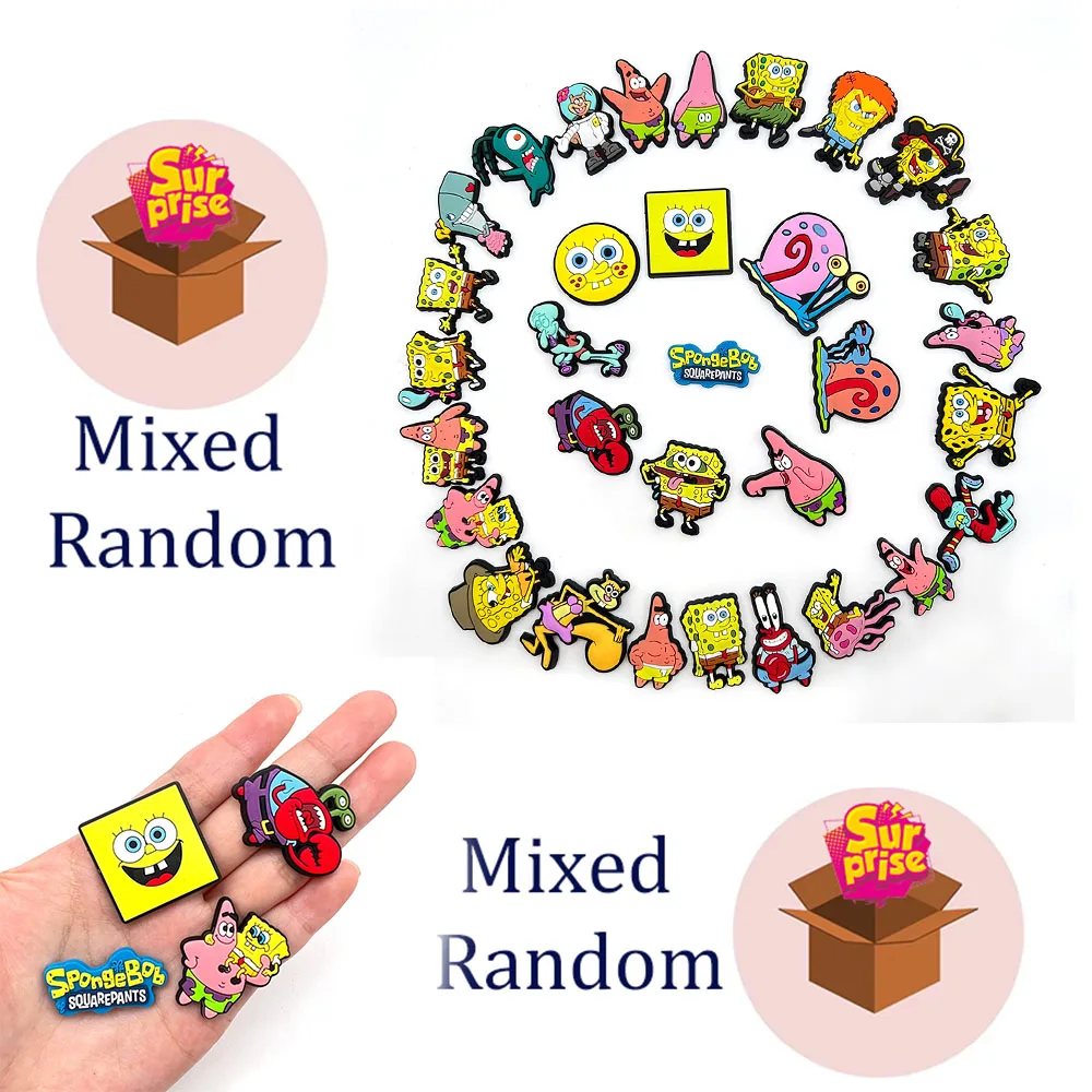 

Смешанные 20 шт./компл. подвески для обуви, аксессуары «сделай сам», губка Боб для украшения из ПВХ, подходят для пузырьковых шлепанцев, сандалии, детские рождественские подарки