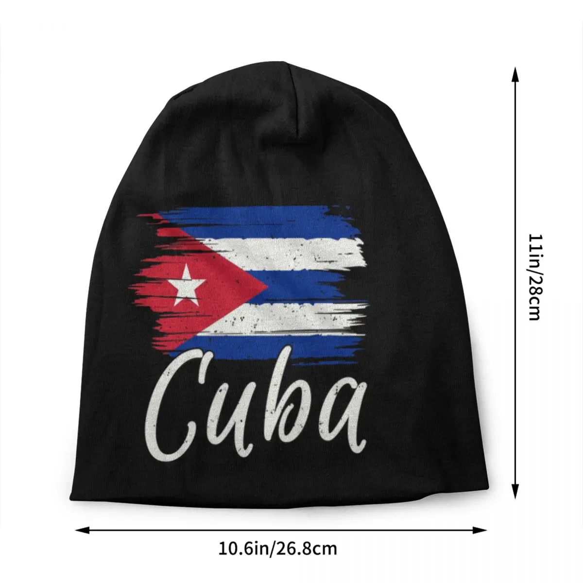 Custom Cuba Cuban Havana Flag Bonnet Hats Cool Knitting Hat For Men Women Warm Winter Cuban Patriotic Skullies Beanies Caps