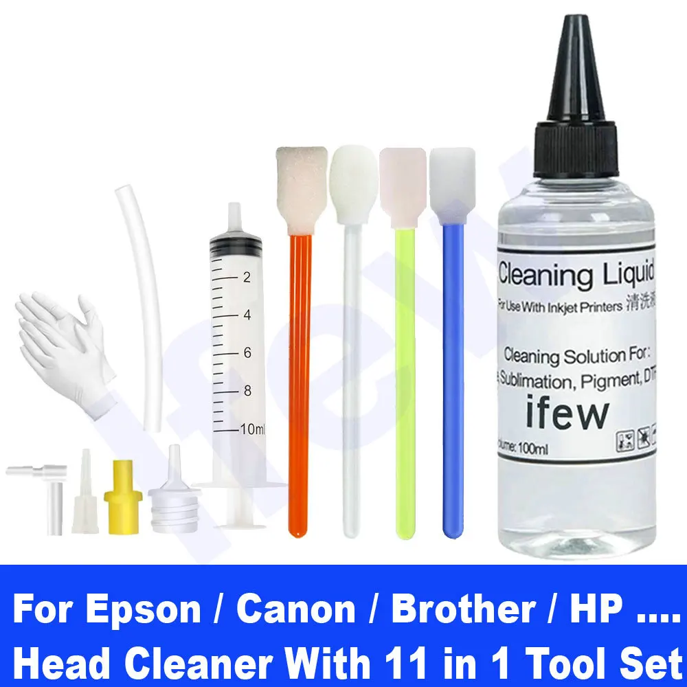 Printhead Cleaner Print Head Cleaning kit Inkjet Cleaning Liquid Washer for Epson Ecotank HP Canon Brother Printers Clean Parts