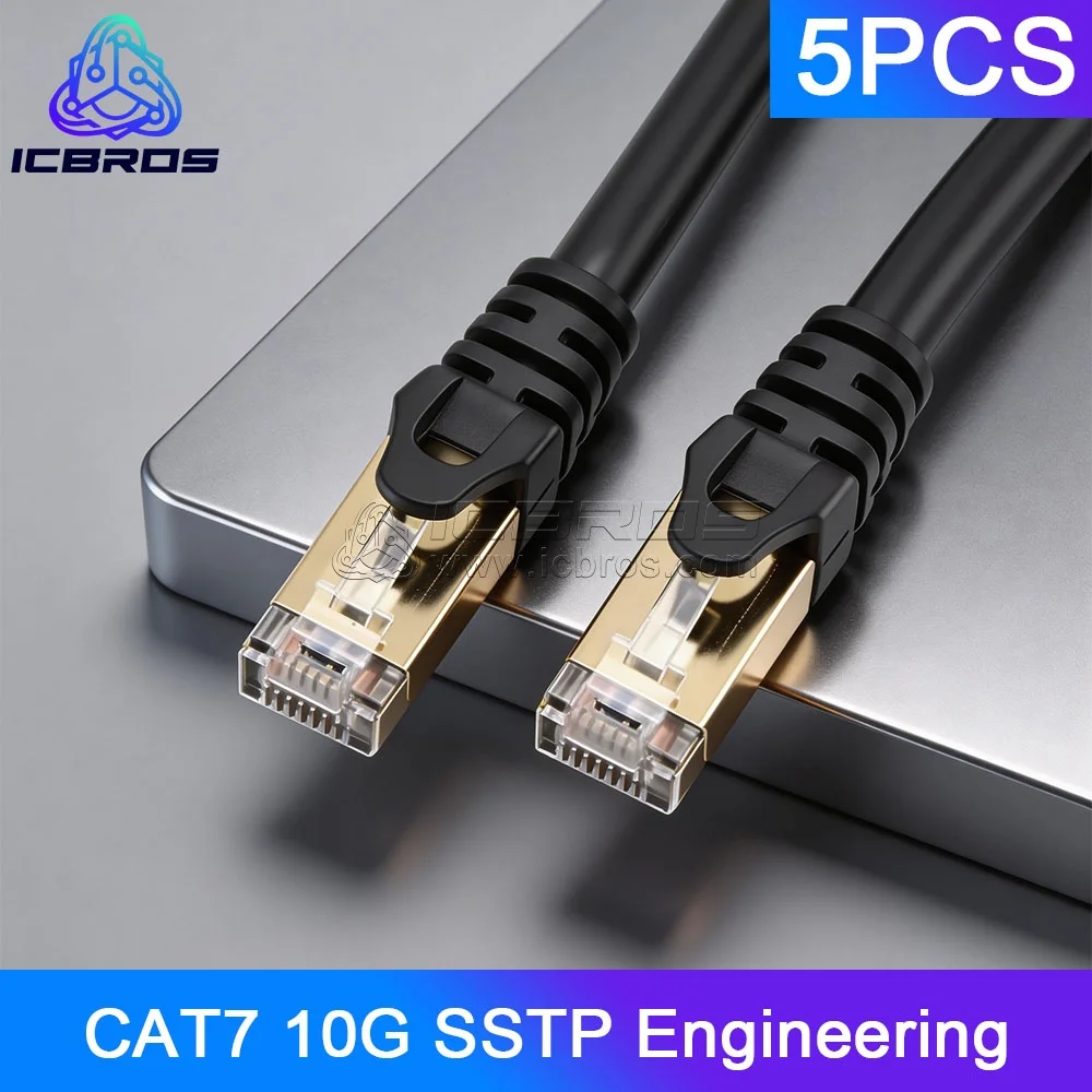 5pcs CAT7 10G SSTP Engineering Grade Double Shielded RJ45 Connection Wire For Class 7 Ethernet Cables Has Passed The Test