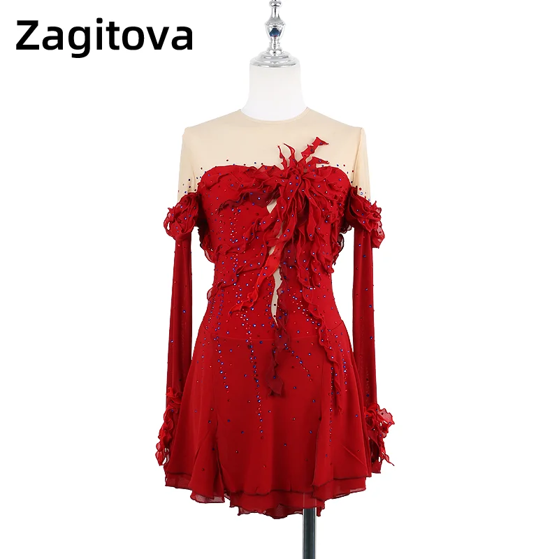 Zagitova Figure Skating Dress Women's Girls' Ice Skating performance Rhythmic gymnastics competition Advanced Customization