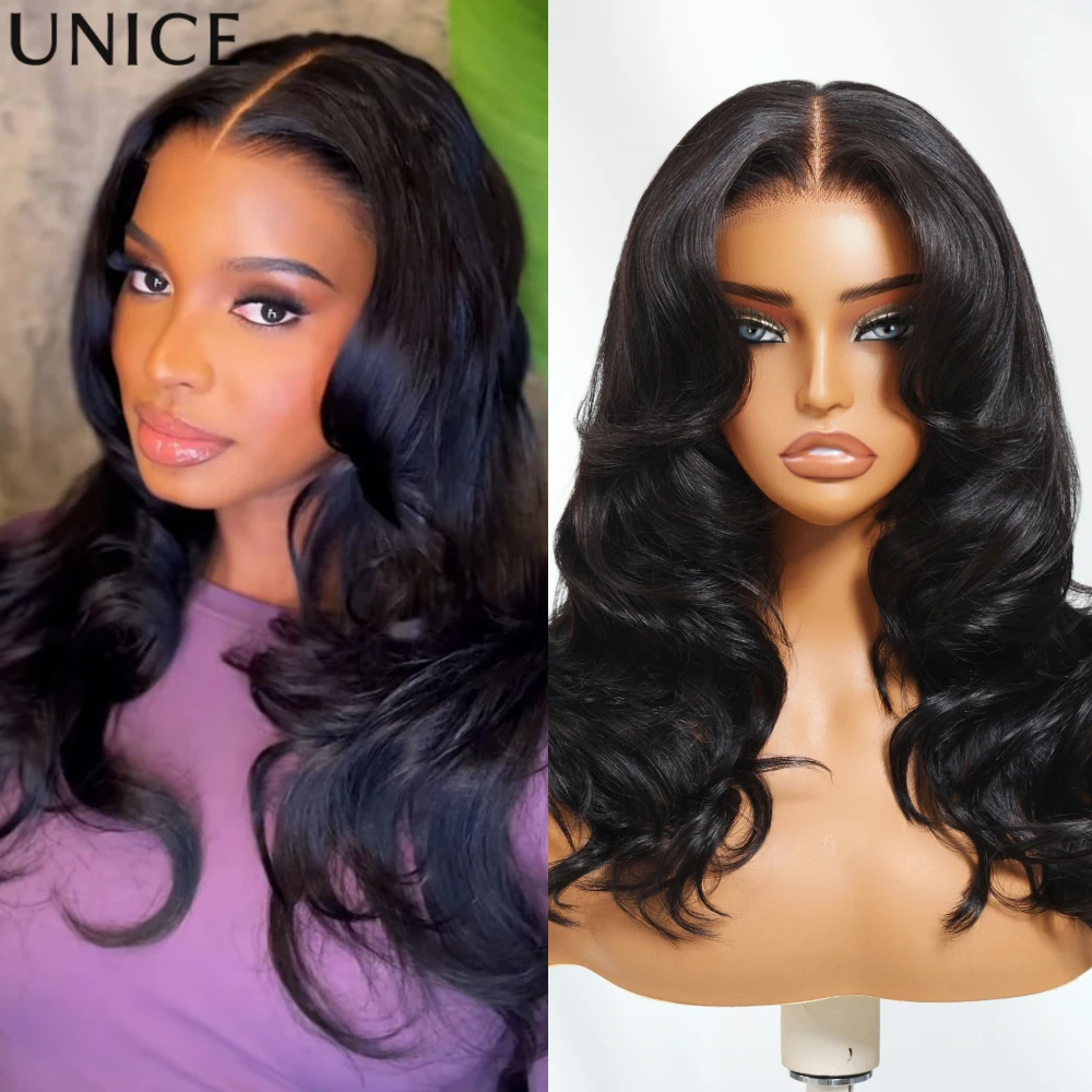 

UNice Butterfly Cut Layered Wavy Human Hair Wig 180% Density Bye-Bye Knots™ 7x5 Lace Glueless Wigs With Invisi Drawstring