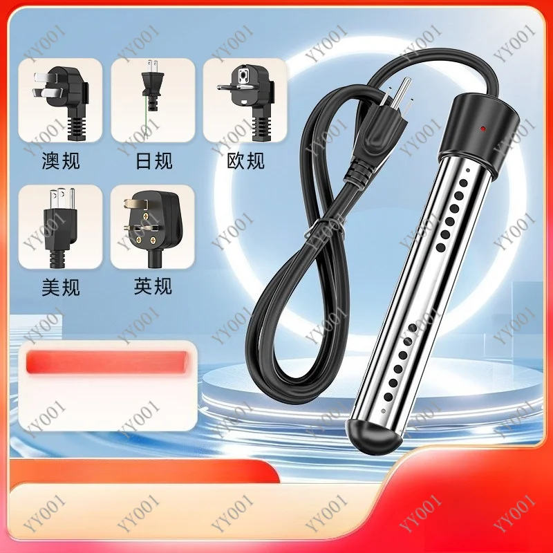 110V US Plug Water Heater Stick Round Protective Sheath with Thermometer for Home Use
