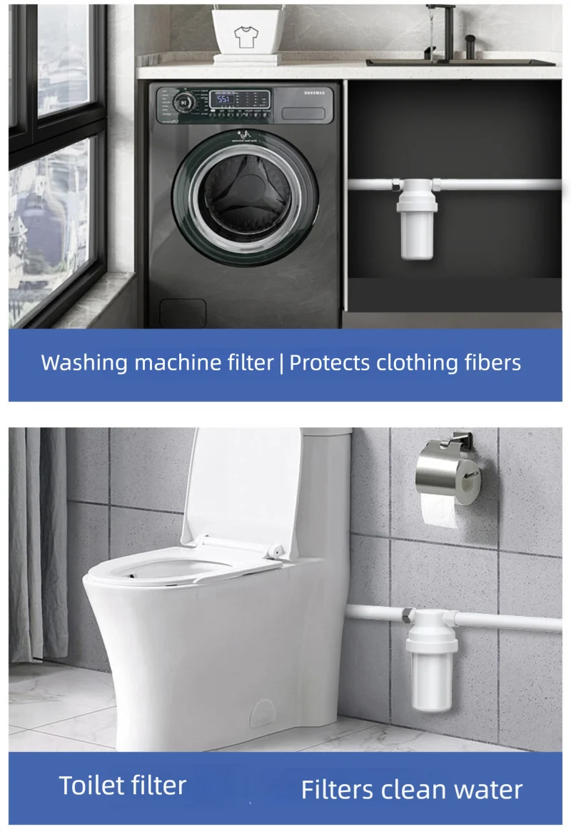 Shower Faucet Pre Filter Tap Water Purifier For Water Heater Washing Machine Chlorine Removal With PPF Cotton Cartridge Home