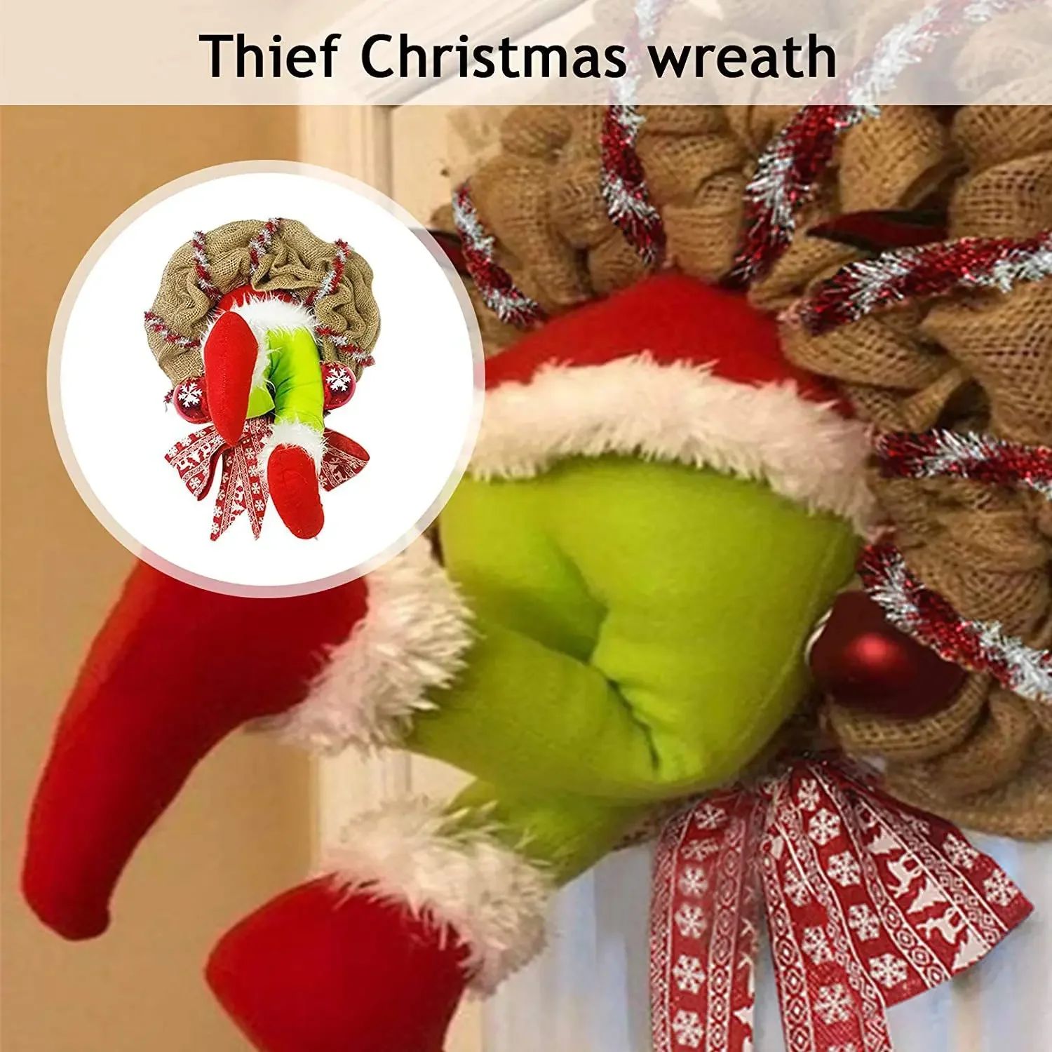 Christmas Thief Wreath Coarse Linen Flower Garland Festive Decoration Vessel Parts And Accessories Motorcycle Equipment Accessor