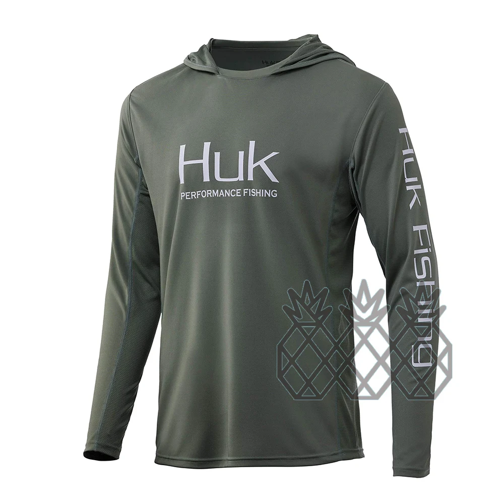 

HUK fishing shirt Performance Fishing Hoodie Sunblock Shirt Sun Shield Long Sleeve Shirt UPF50 Dry Fit Quick-Dry Fishing Jersey