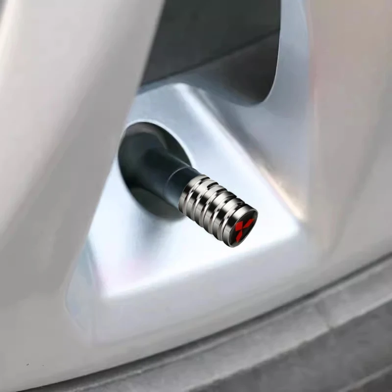 

4Pcs Alloy Car Tire Decoration Wheel Valve Caps for Mitsubishi Outlander Lancer Pajero ASX Colt Mirage Eclipse Montero Ralliart