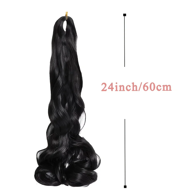 ฝรั่งเศสหยิกถักเปียผม24นิ้วหลวมหยัก1แพ็คเด้งถักเปียต่อผมสังเคราะห์ฝรั่งเศสขดโครเชต์ผม