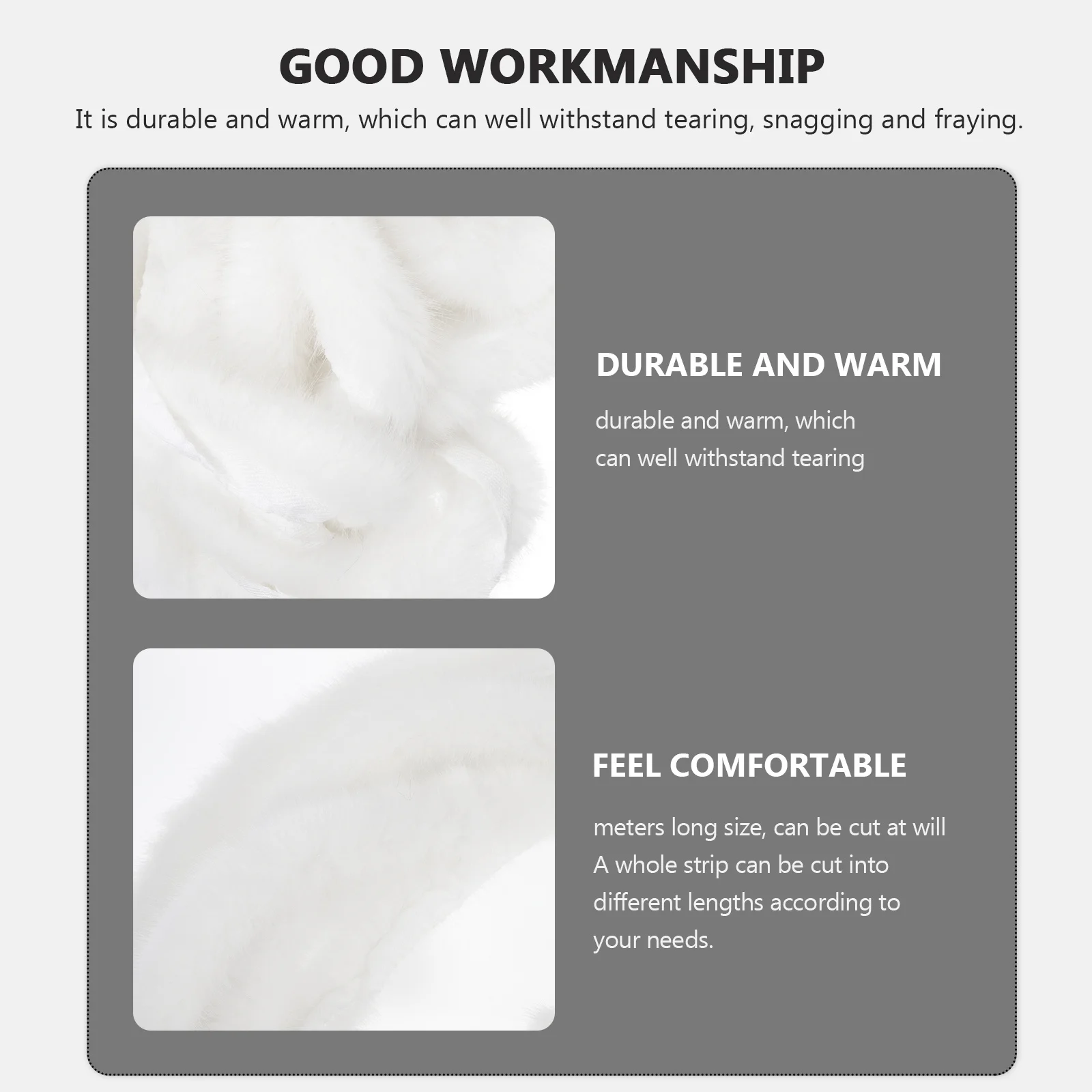 

1pc Faux Trim White Artificial Roll For Chinese Style Hat Diy Fake Garland Hanfu Costume Decor Xmas Tree Craft Supply