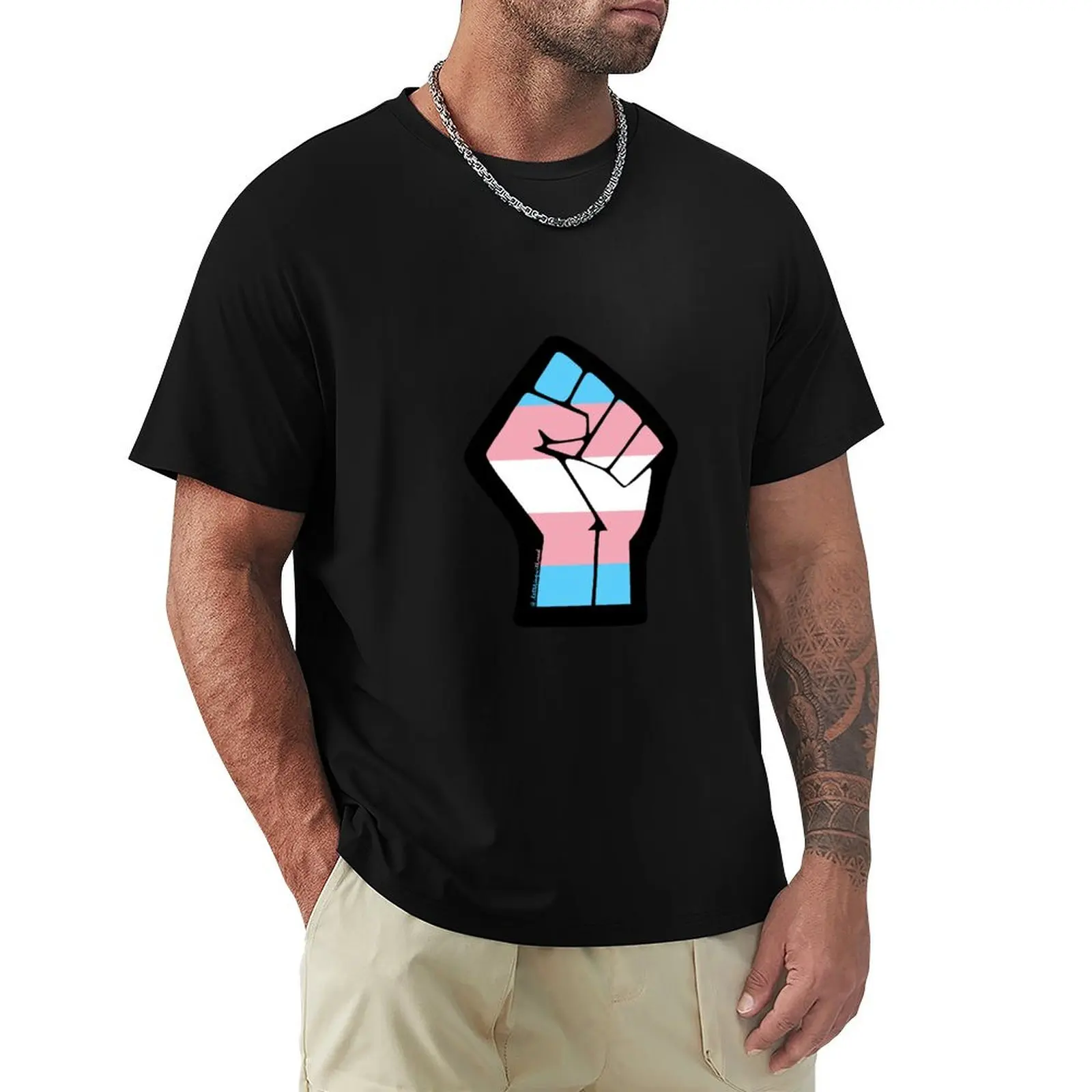 

BLM Fist (Trans Flag) T-Shirt Louboutins plain men clothings