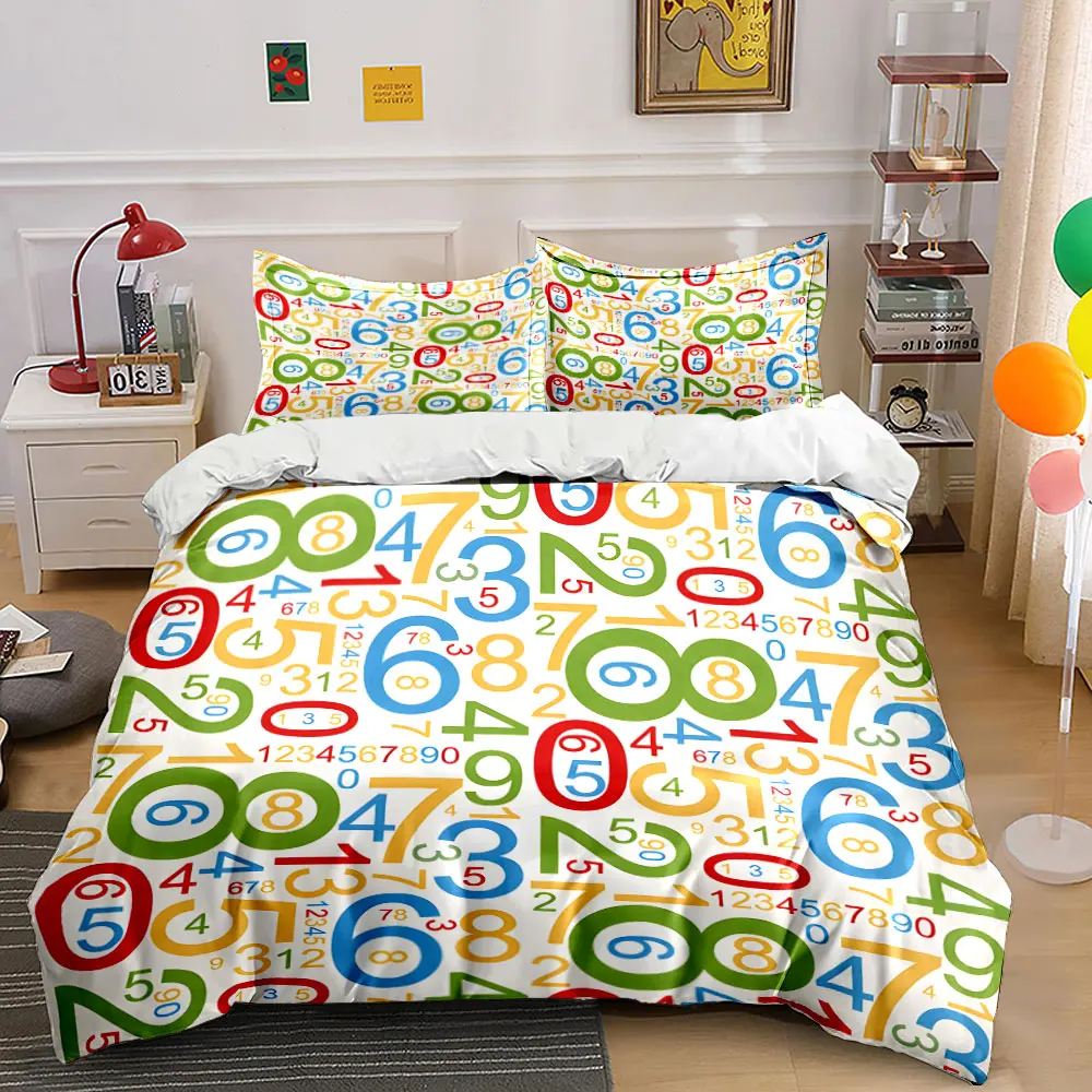 

"Colorful Numbers Learning Set" Exquisite three-piece bedding set gift for kids and adults