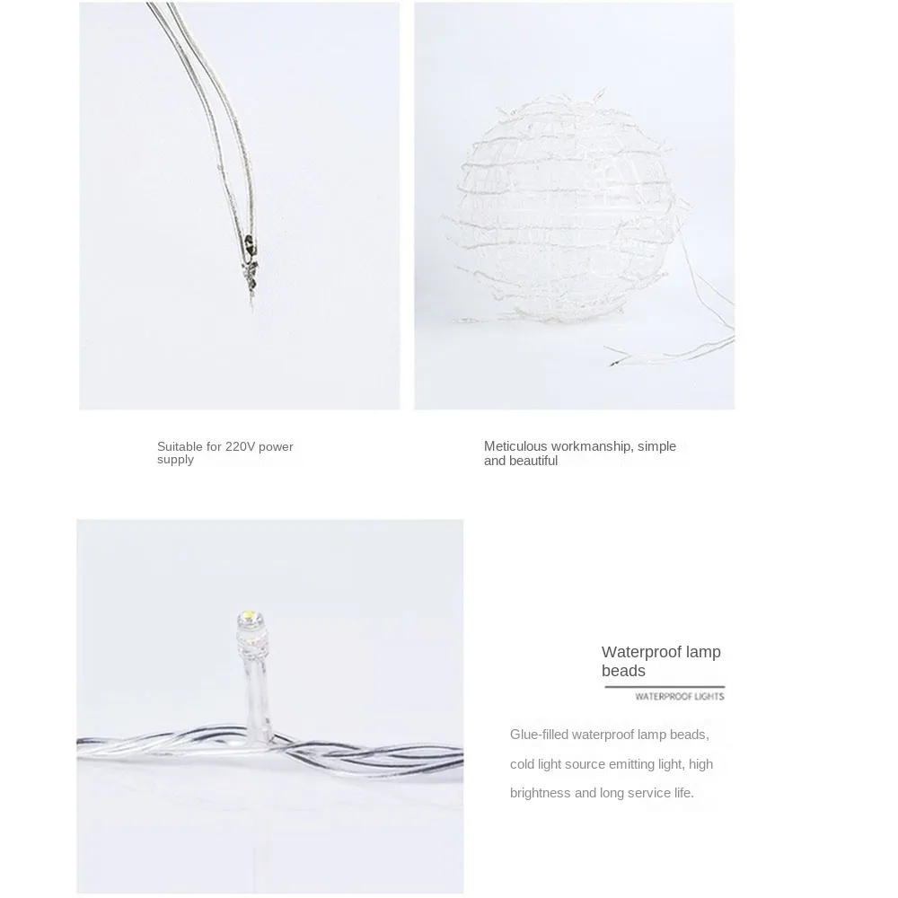 New Year 20CM Hanging Light LED Light Multiple Colors Rattan Ball Fairy Light String Tree