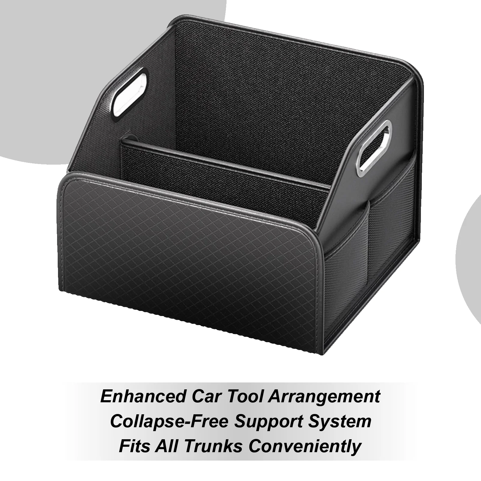 

Trunk Organizer for Car Multi-Compartment with Handles Folding Car Trunk Storage Organizer for SUV RV Sedan Automotive Vehicle