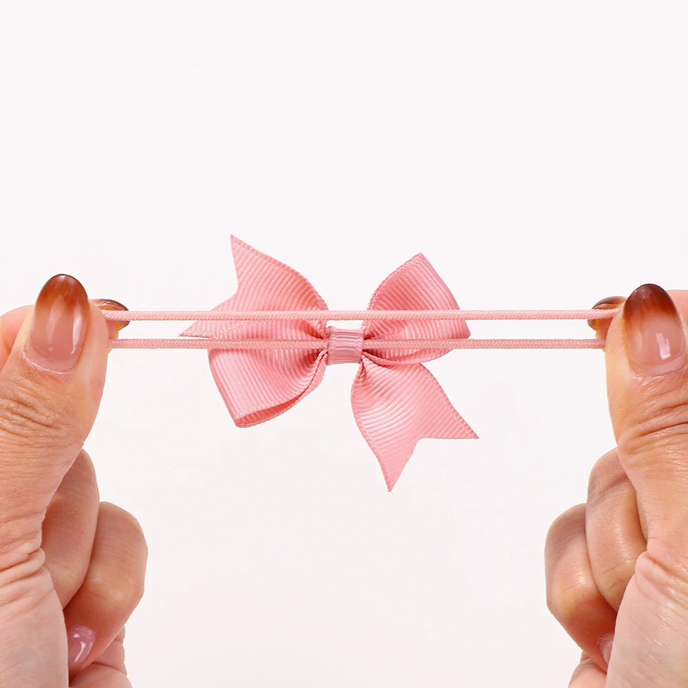 BABY BOWS 10Pcs/lot Girls Ribbon Hair Bows Rubber Band Kids Lovely Cheer Bowknot Hairband Boutique Children Headband Hairwear image 5