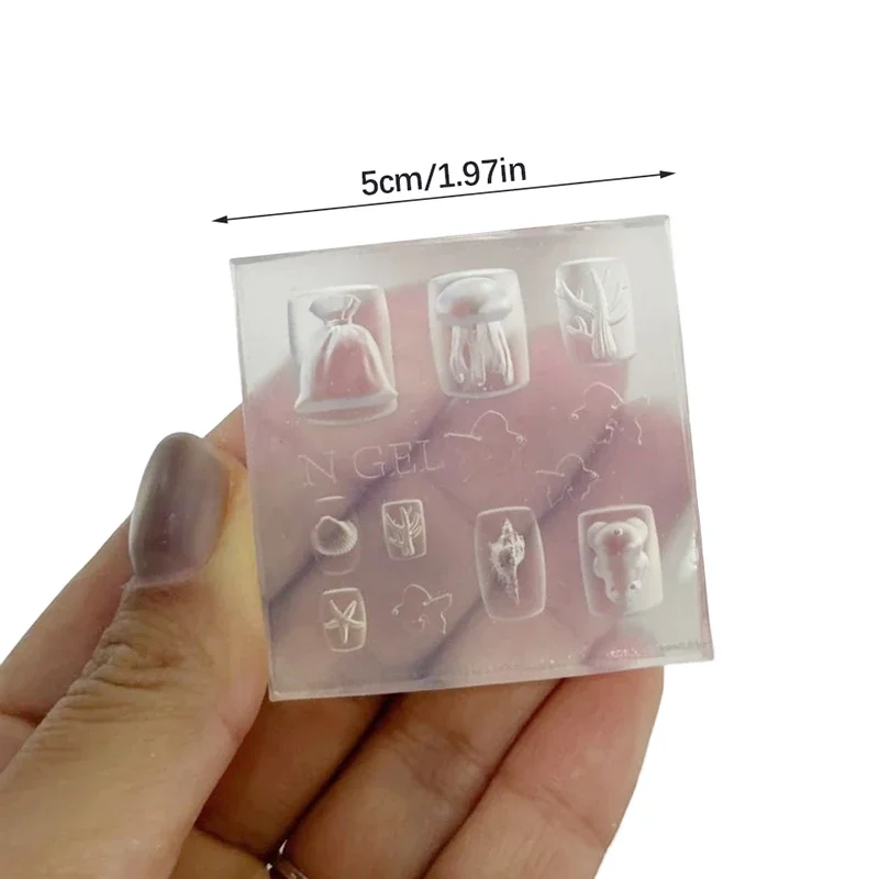 1 قطعة قذيفة البحر نجم البحر ذهبية قنديل البحر الأسماك ثلاثية الأبعاد سيليكون مسمار قالب الصيف البحر قنديل البحر لتقوم بها بنفسك قالب من السيليكون مسمار الفن العفن