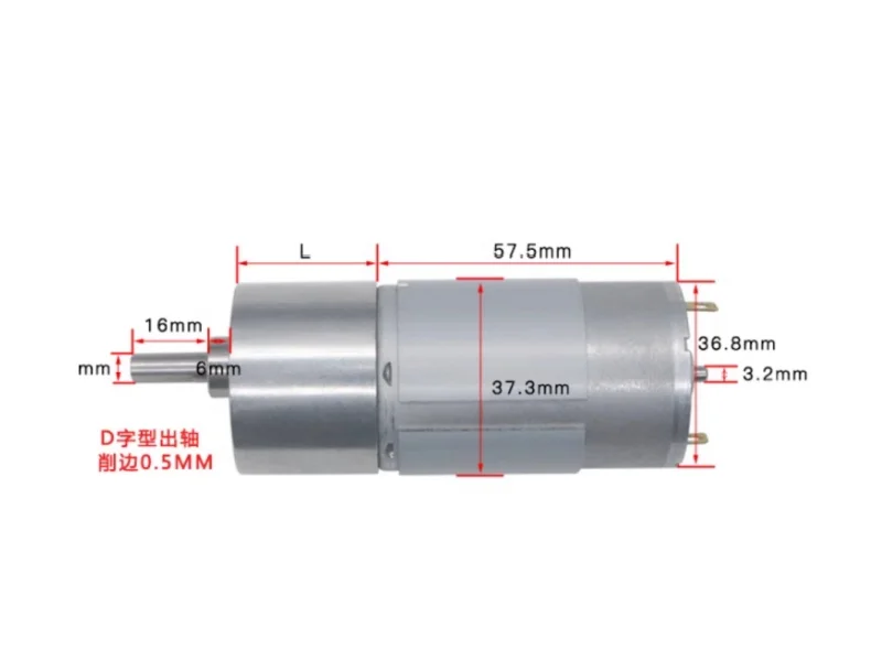 JGB37-555 High Torque Low Speed  12V Electric DC Gear Motor Micro 24V 555 Dc Gearbox Reduction Motor Geared Motor for Robot Arm