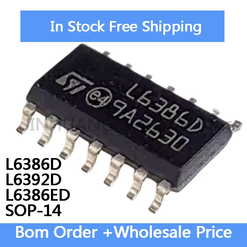 5-10Pcs L6386D L6386ED L6598D SOP-14 High Voltage and Low Side Driver Chip IC In Stock Wholesale