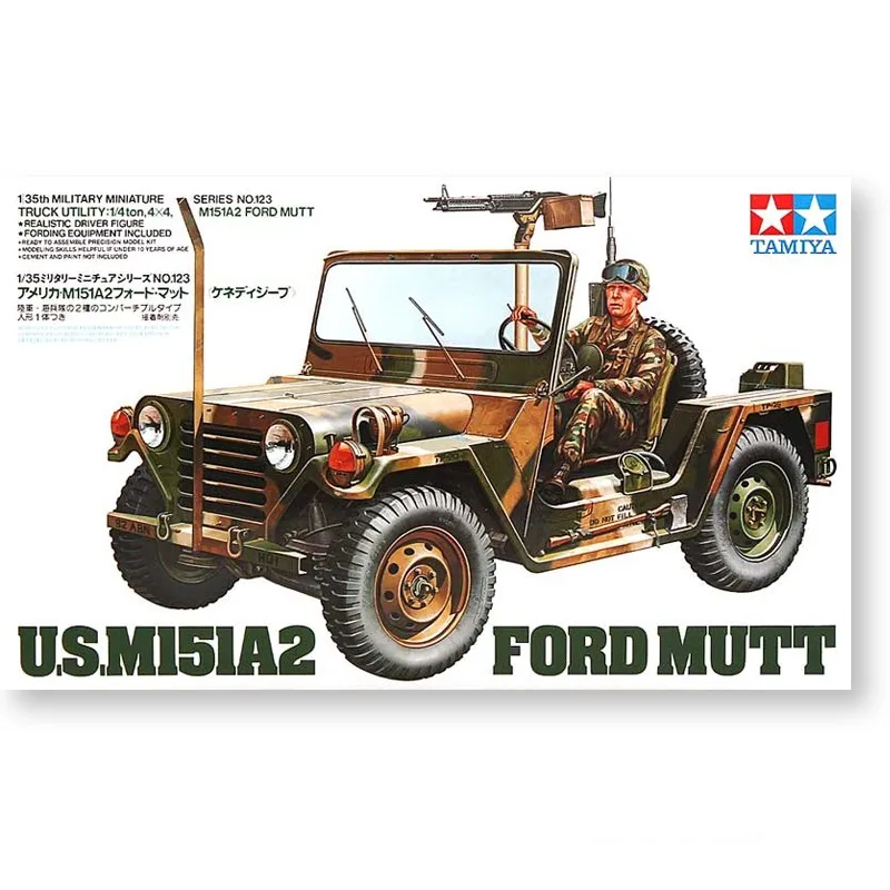 

Tamiya 35123, статическая сборная модель, игрушка, масштаб 1/35, для США M151A2, комплект модели Ford Light Jeep