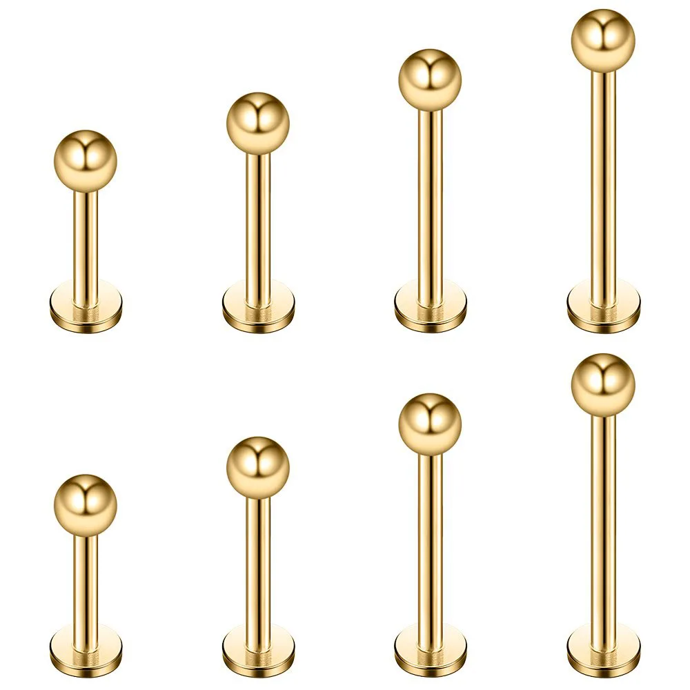 Kit de joyería para Piercing corporal, 1 piezas/8 piezas, 16G, 316L, acero inoxidable, Bola de 3mm, pendiente de labio, barra, 6mm/8mm/10mm/12mm