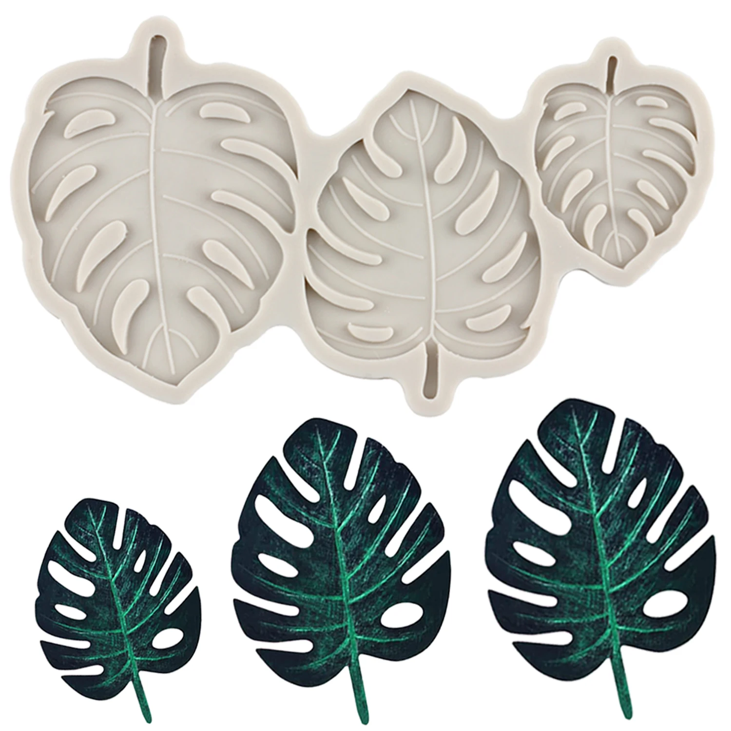 Monstera Leave Silicone Molds Fondant Cake Decorating Tools DIY Party Cupcake Topper Mould Chocolate Candy Polymer Clay Moulds