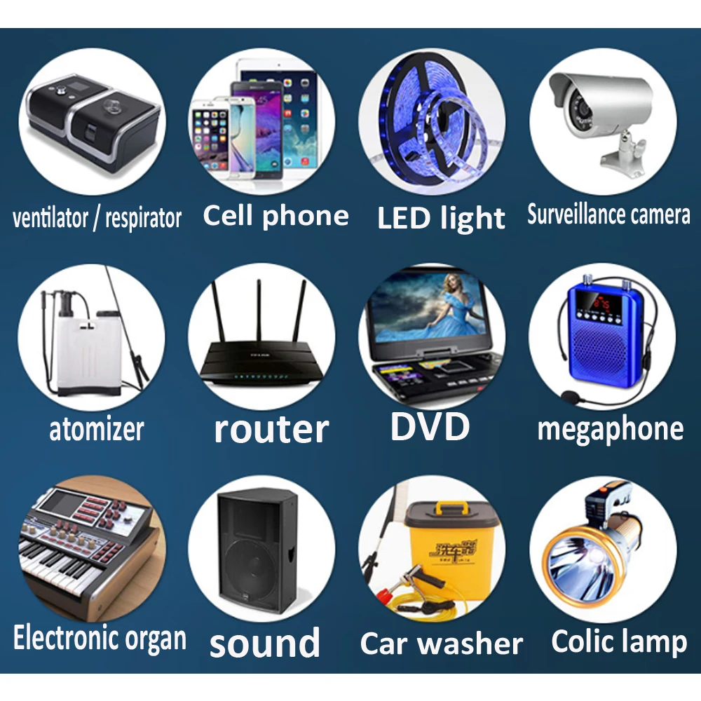 12V lithium battery pack 10AH large capacity 18650A product cell monitoring LDE lamp with audio lithium battery with DC plug