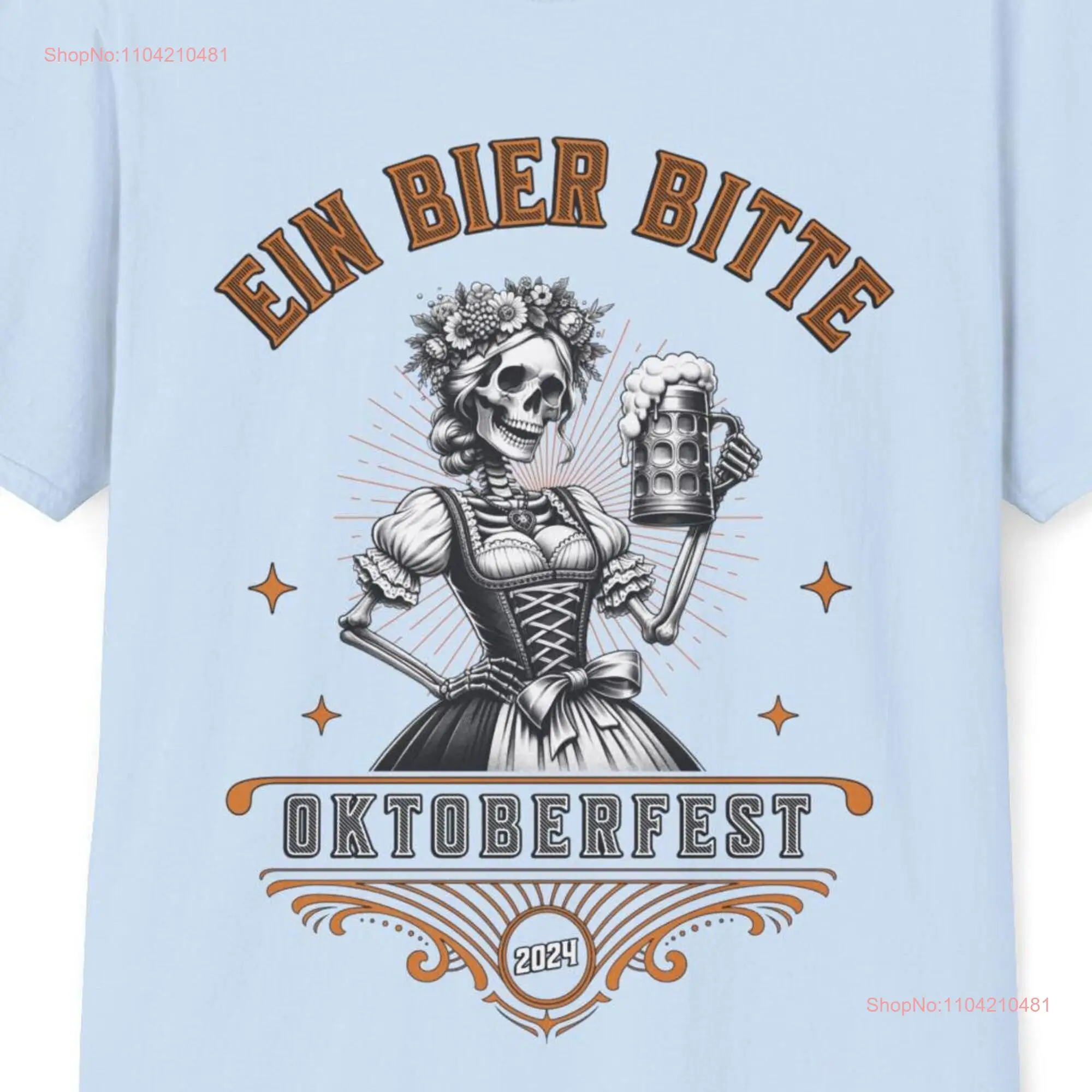 EIN BIER bitte OKTOBERFEST 2024 T Shirt Couples beer festival german bavarian fest halloween skeleton octoberfest tee