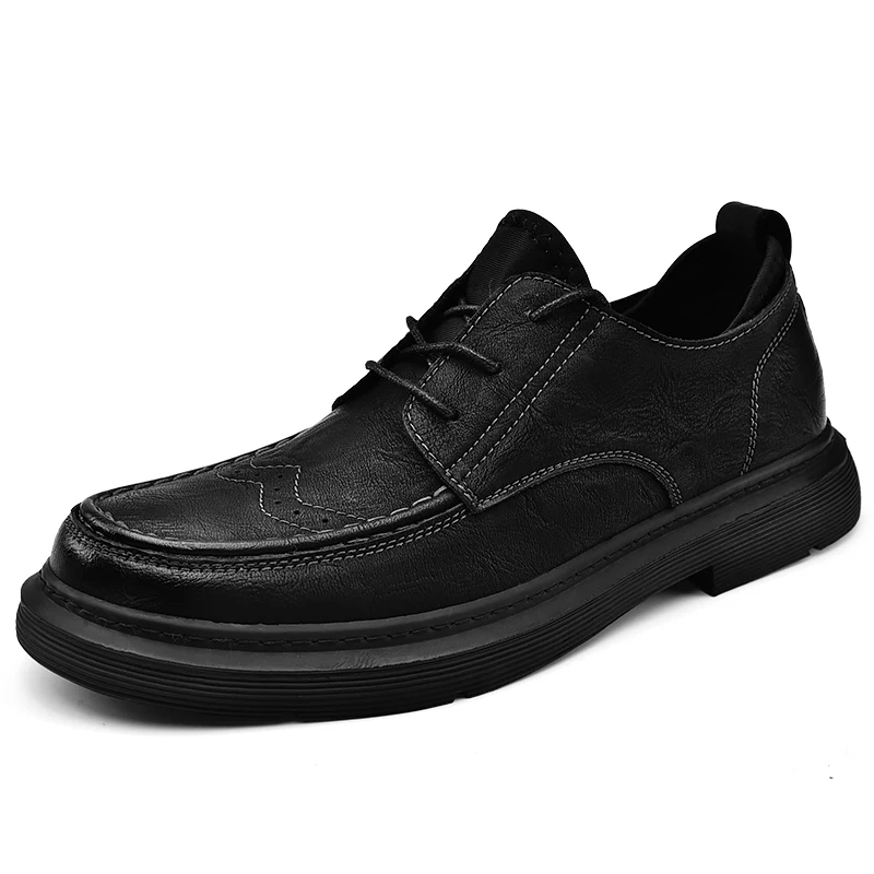 Luxury Men's Genuine Leather Shoes Fashion Men's Casual Shoes Outdoor Oxford Shoe Thick Soled Non Slip Men's Driving Shoes