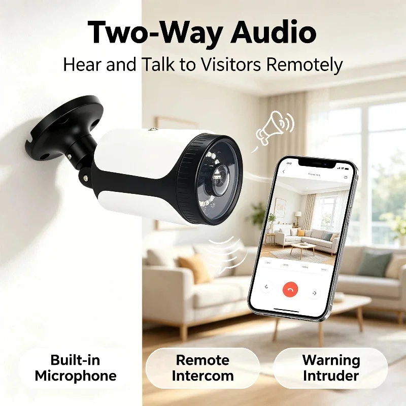 Psennikow IPC Bullet Security Camera 4K 8MP 180° Wide Angle PoE IPC Camera Outdoor HD 1.8mm Wide Angle Fisheye Lens Night Vision