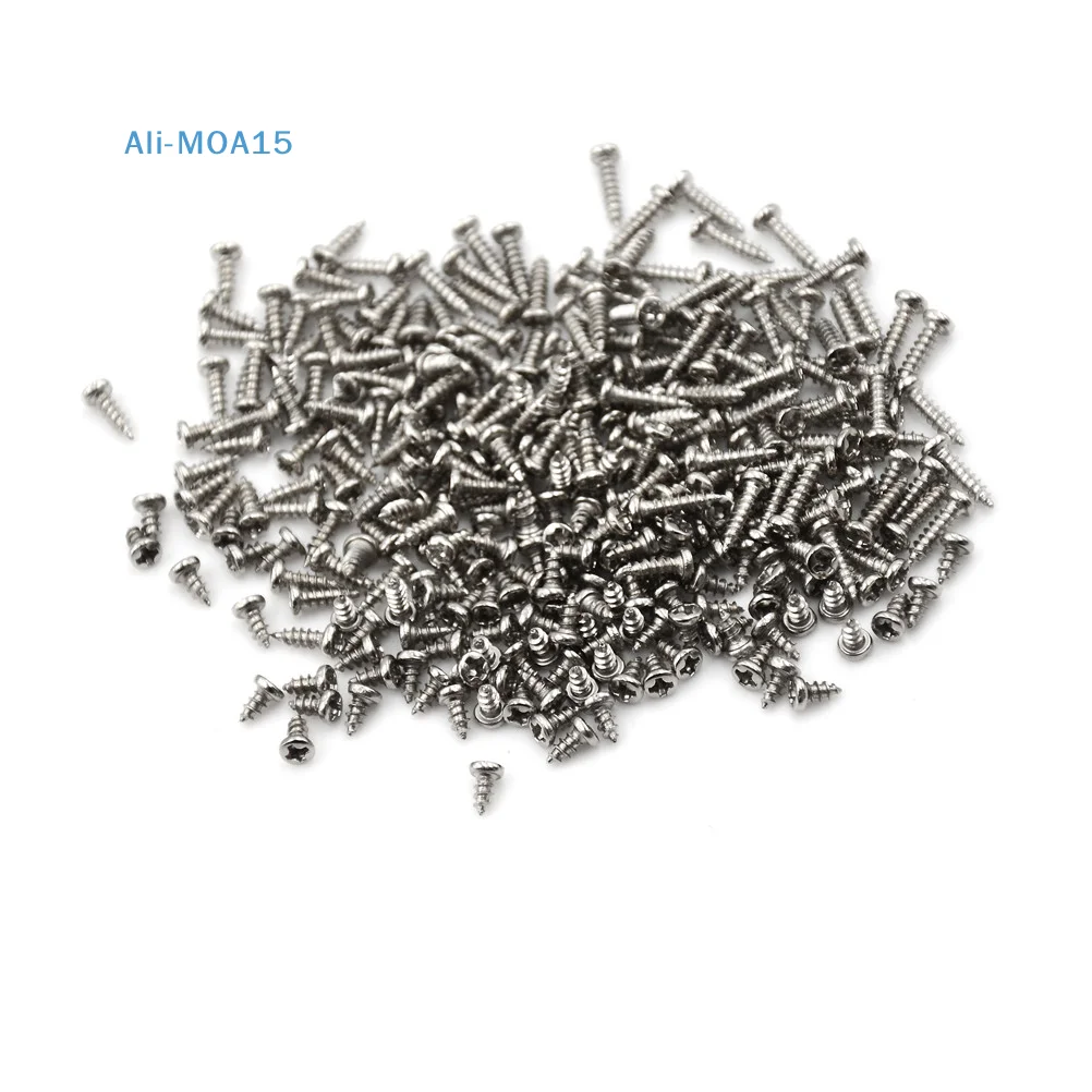 100Pcs/380PCS Material Precision M2 Screw Thread Diameter Round Head Cross Screws Flat Self-tapping Screws Model Tool