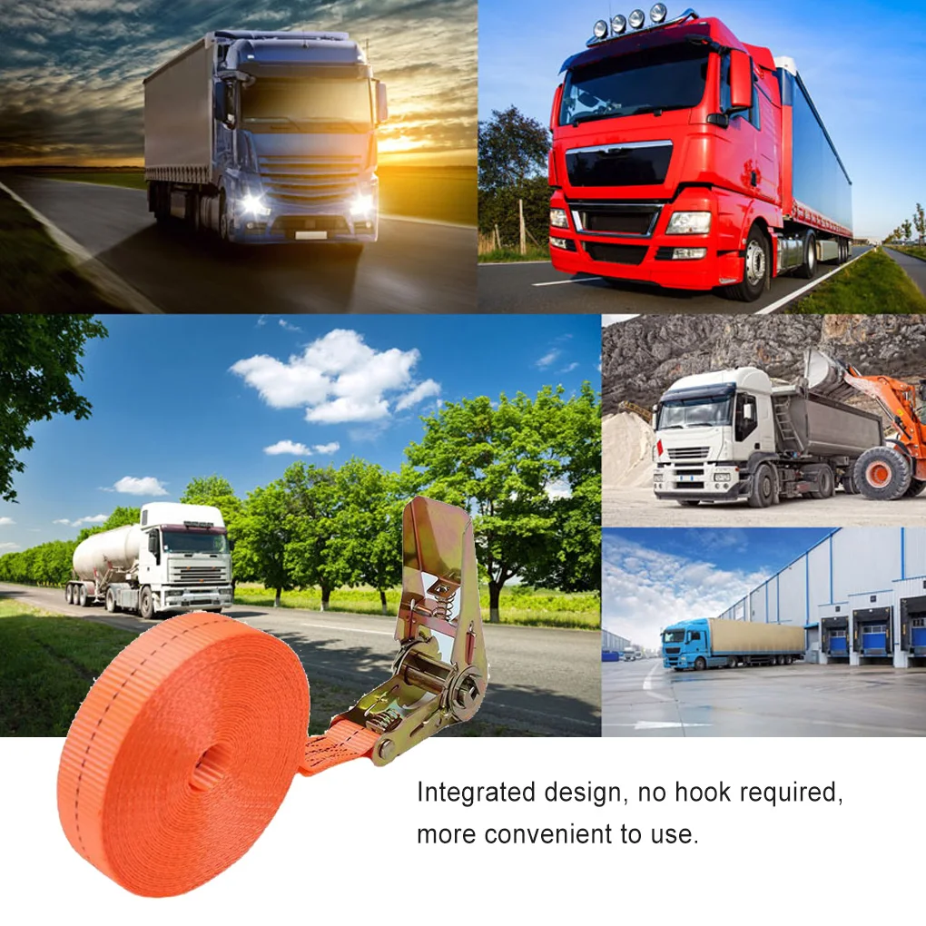 Truck Tie Down Strap Trailer Nylon Ratchet Rope Fastening Lanyard Fixing Ropes 4 Meters Automotive Accessories