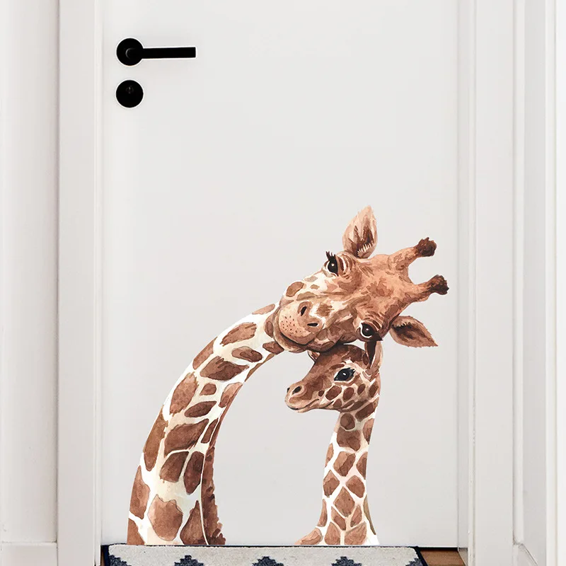 Eco-friendly Giraffe Kids Wall Stickers Cartoon Vinyl Room Decoration Decals for Living room Bedroom Child Nursery Wall Decor