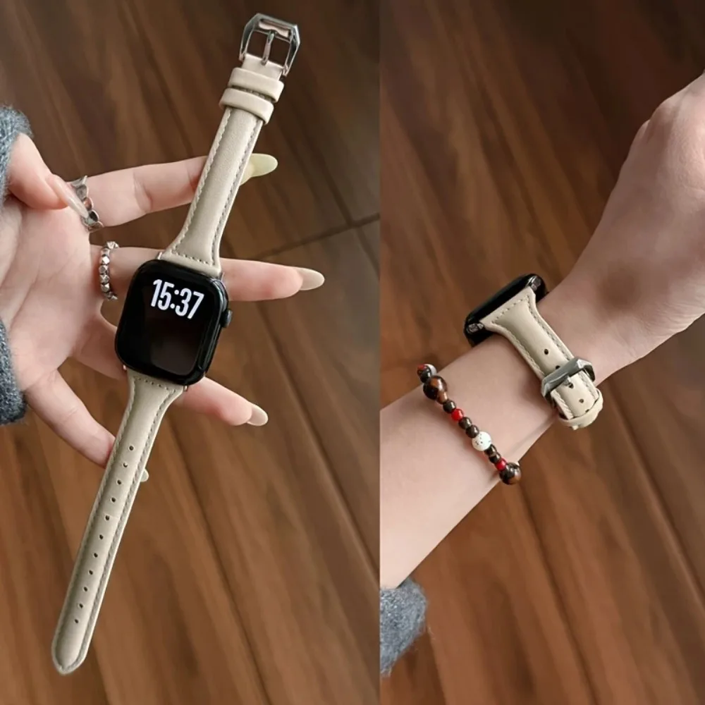 Outdoor Hourglass Pin Buckle PU Band For Apple Watch Series 11 10 9 8 7 6 5 SE Ultra Fits 49-38mm Sweatproof Durable Unisex