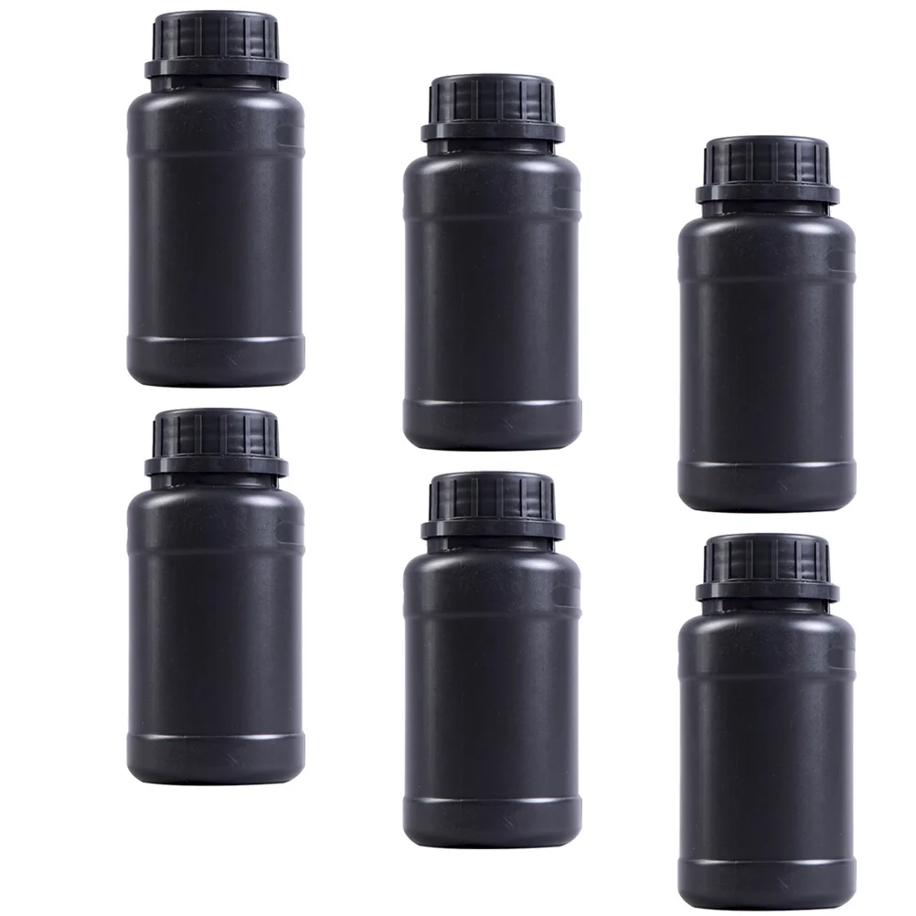 

6Pcs Plastic Bottles Durable Hdpe Storage Container Black Acidproof Alkaliproof for Liquid Fertilizer