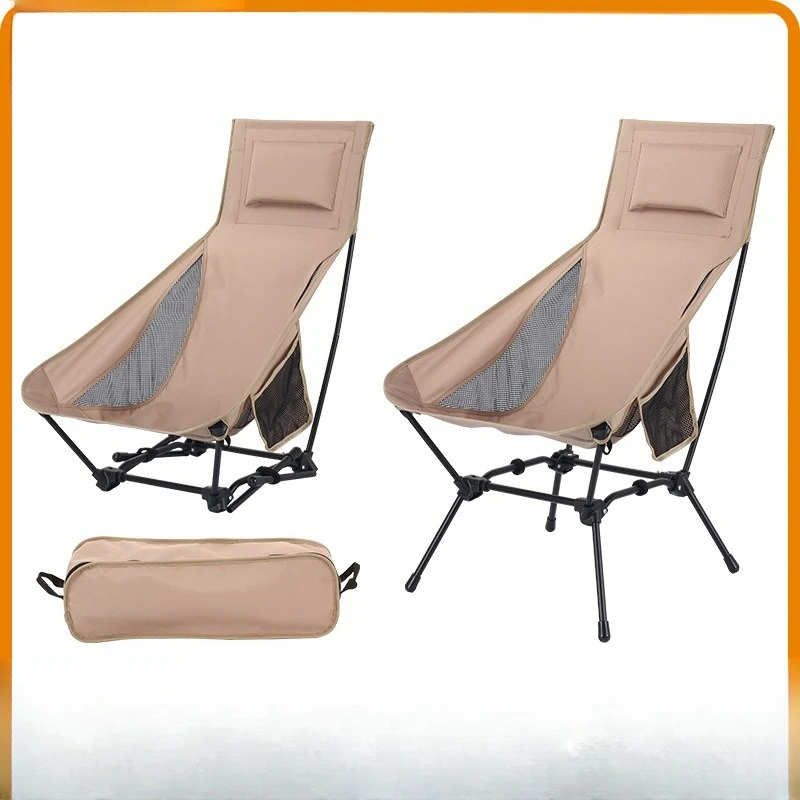 

Oxford Fabric High Carbon Steel Folding High Back Moon Space Chair Outdoor Camping Table Set Reclining Seat For Beach Daily
