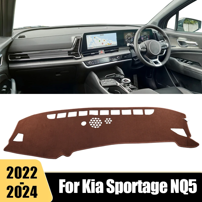 

For Kia Sportage NQ5 Hybrid GT-Line HEV X-Pro 2022 2023 2024 Car Dashboard Cover Avoid Light Mat Instrument Carpet Accessories