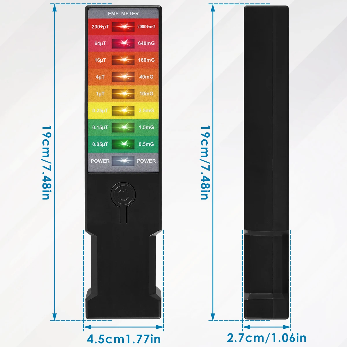 9 LED przenośny Monitor zewnętrzny magnetyczny EMF miernik gaussa najnowszy detektor miernik gaussa dozymetru promieniowania elektromagnetycznego EMF