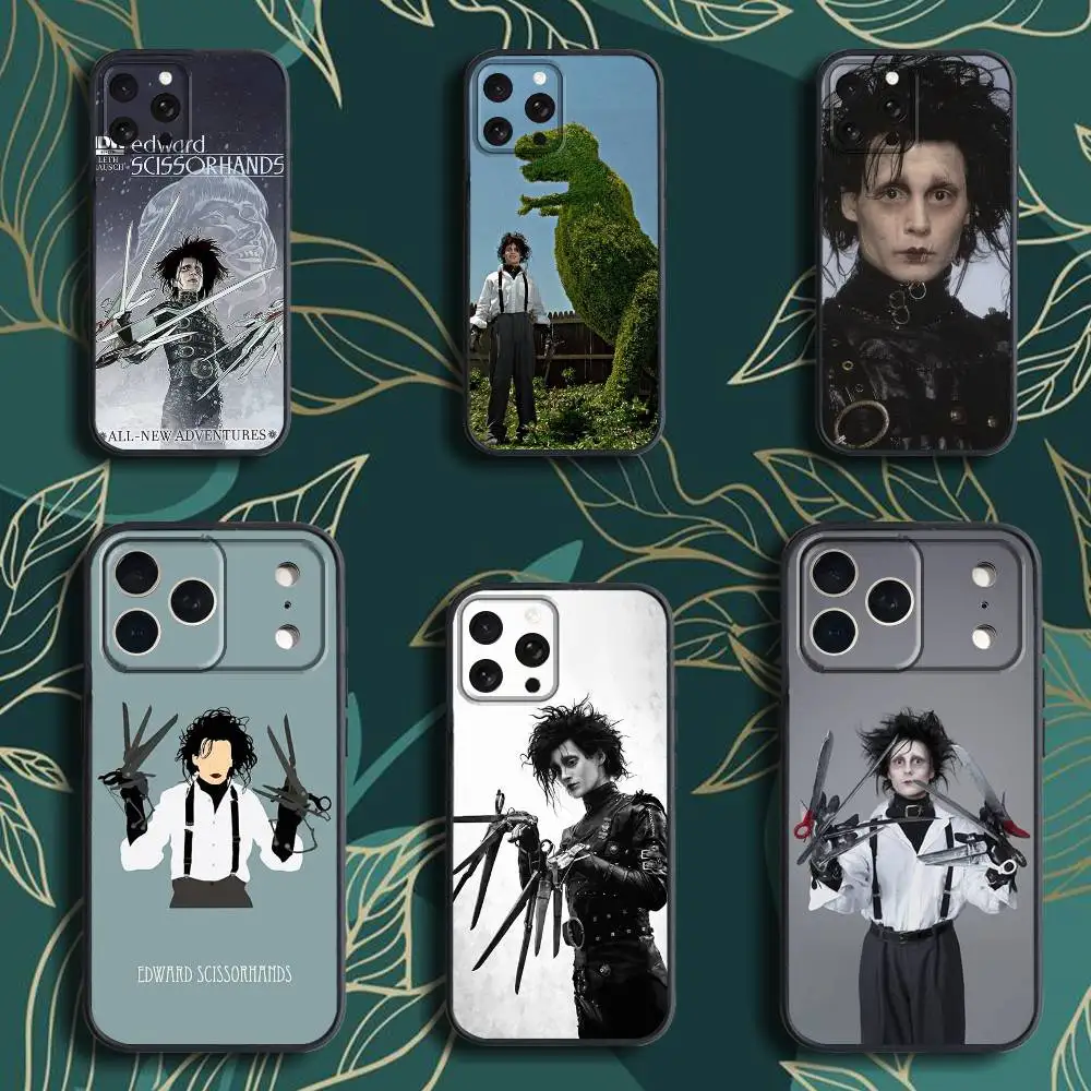 

E-Edward S-Scissorhands Phone Case For iPhone 17,16,15,14,13,12,Pro,Max,Plus,E,SE4,Air,Mini Black Soft Box