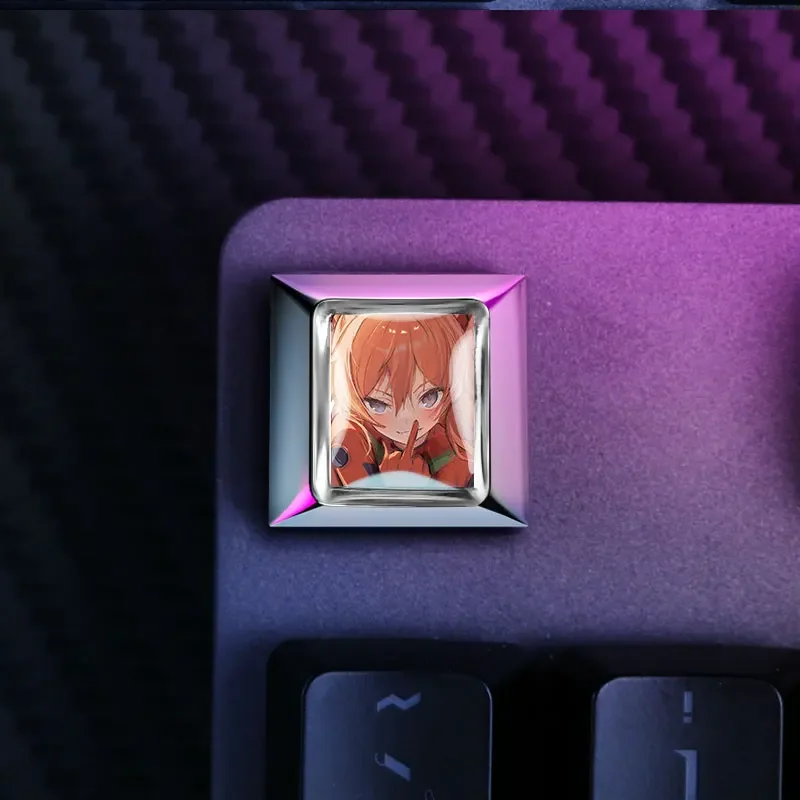 

EVANGELION Cartoon Anime Peripheral EVA Series Keycaps Zinc Alloy Mechanical Keyboard Personality Asuka Dropping Rubber Return