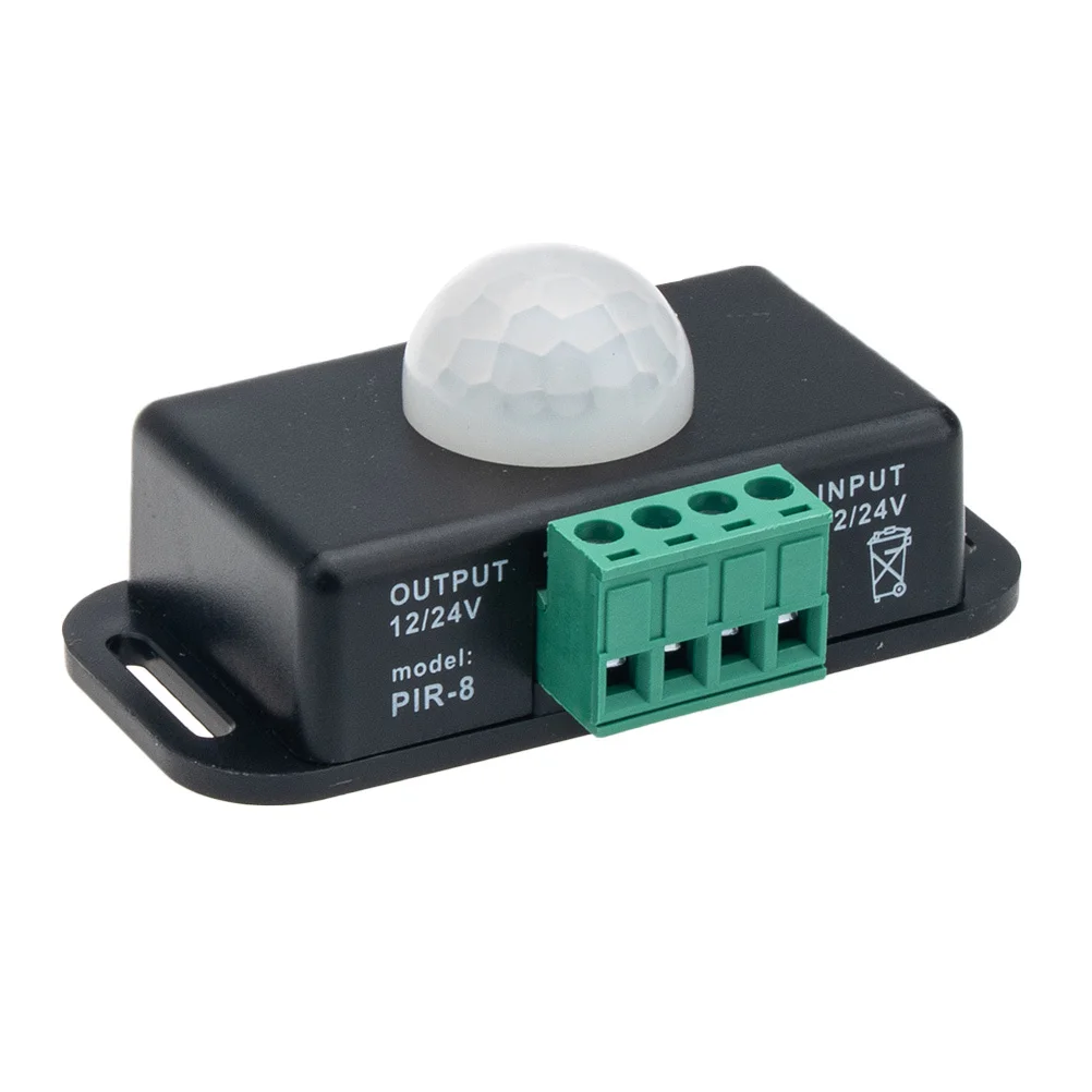 1 Uds 12-24V interruptor de luz con Sensor de movimiento controlador Pir para escalera gabinete camino 1-10 Min retardo infrarrojo eléctrico