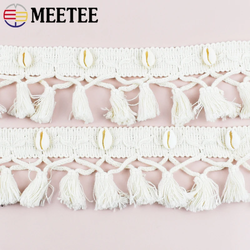 

1/2/4Meters Meetee 6cm Cotton Fabric Pom Ball Tassel Lace Fringe Ribbon Knitted Beaded DIY Sewing Handbag Edge Decoration Trims