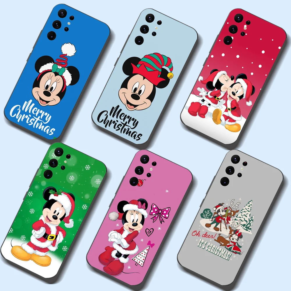 D-Disneys M-Mickeys Minnies Christmas Phone Case For Samsung Galaxy A52 A12 A51 S21 Edge ULTRA S23 LITE Plus Ultra Black Cover