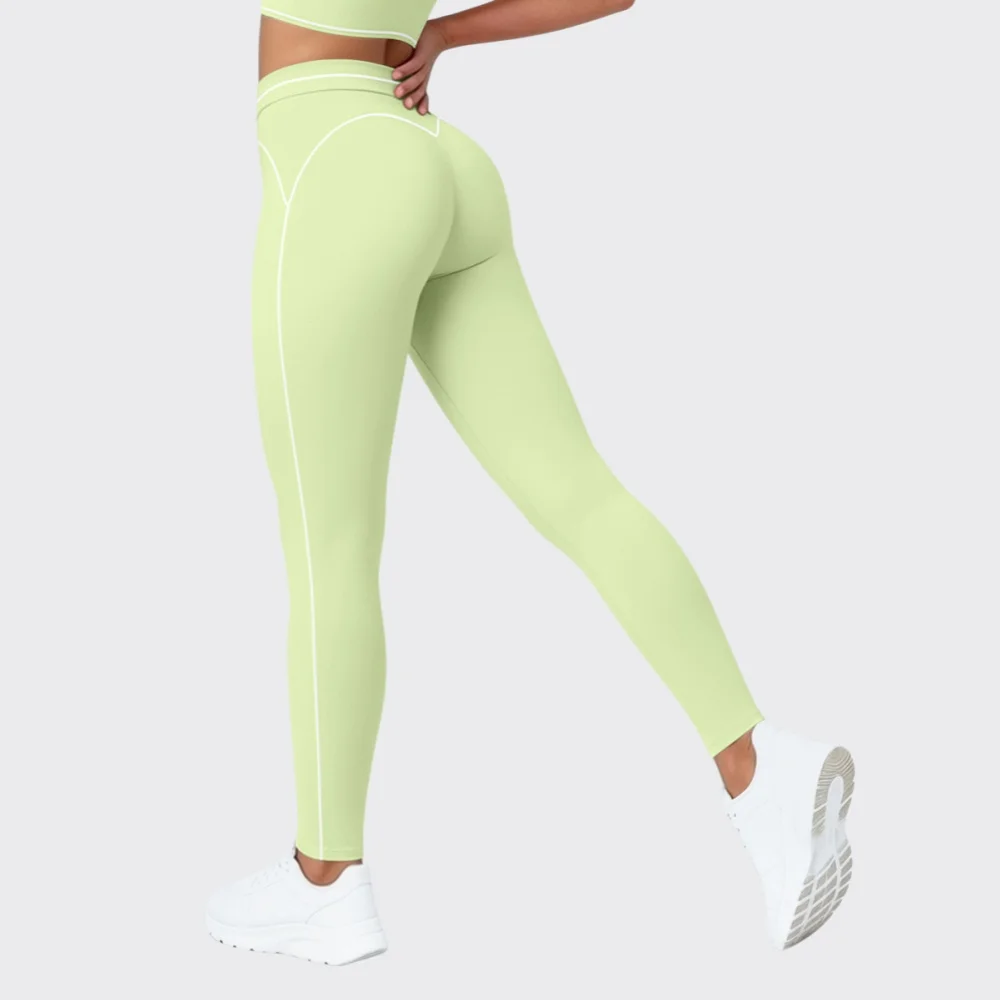 Leggings de sport taille haute pour femme, effet push-up, color block, pour fitness, course, yoga et entraînement décontracté