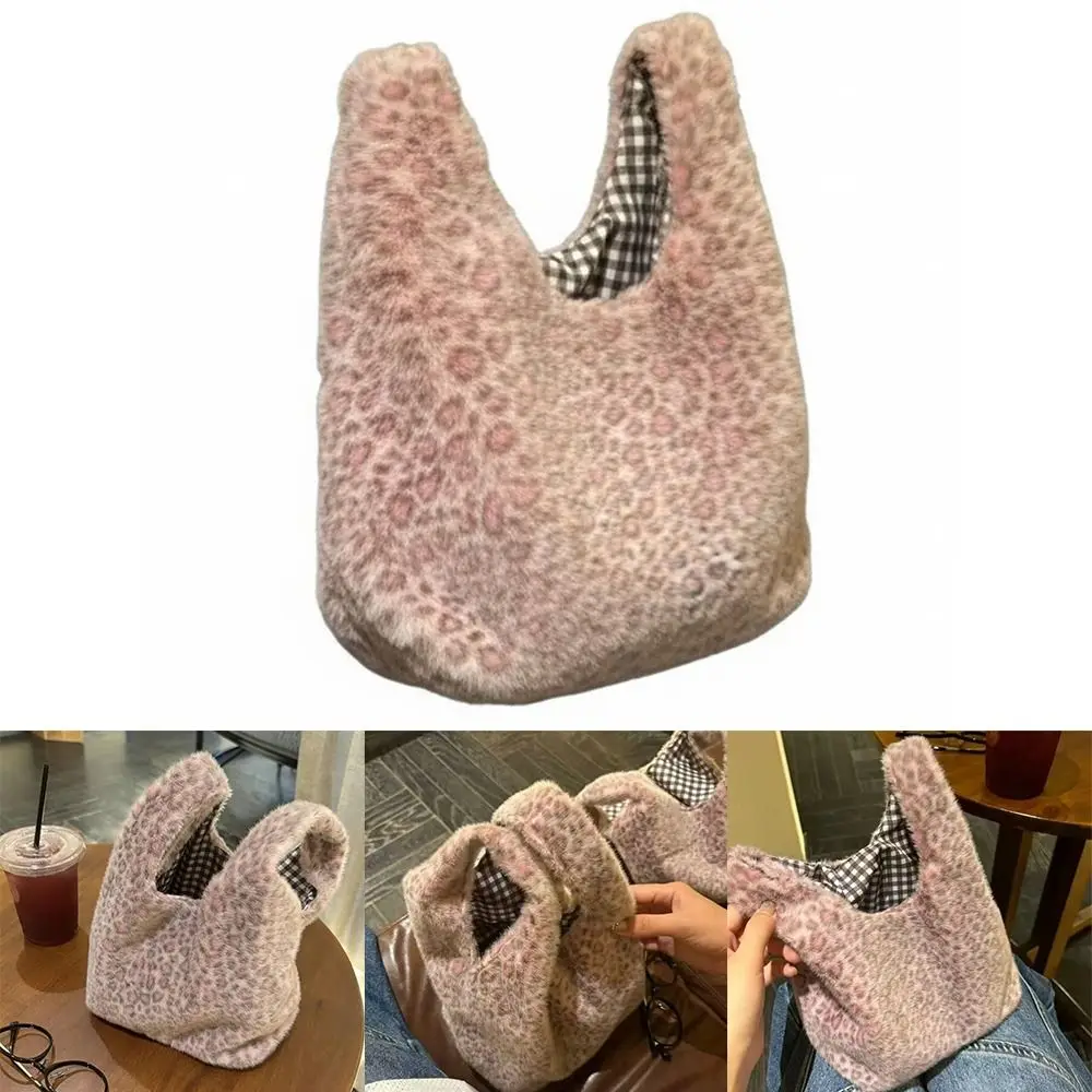 حقيبة يد نسائية جديدة بطباعة الفهد ذات سعة كبيرة حقيبة معصم صغيرة باللون الوردي حقائب حمل محمولة للعمل اليومي