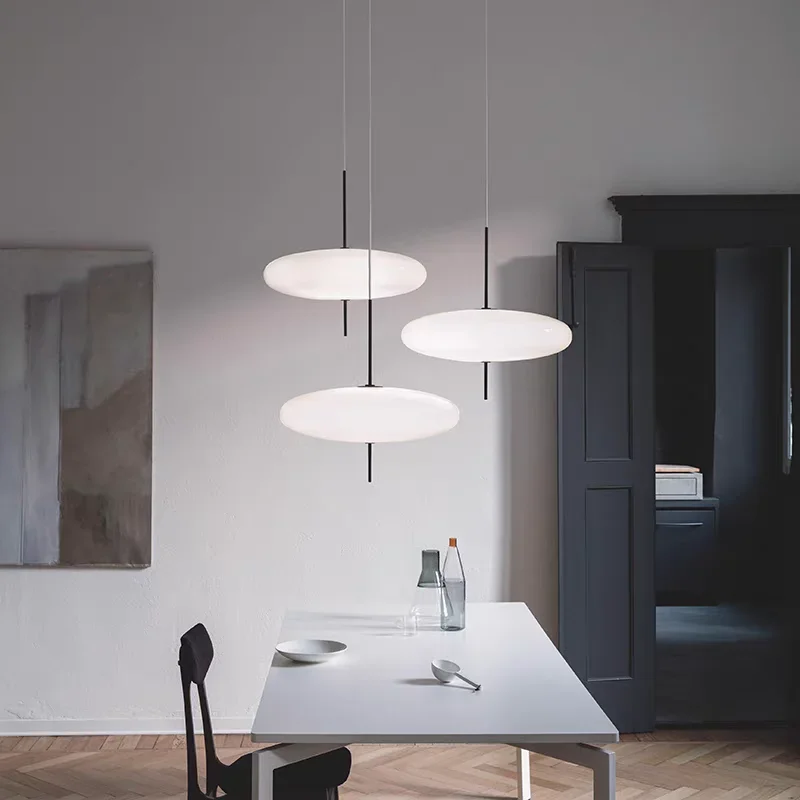 

Modern LED Pendant Lights Minimalist Hanging Lamps 30/50CM Diam Black White Restaurant Study Living Rooms Bedroom Bar Decor Lamp