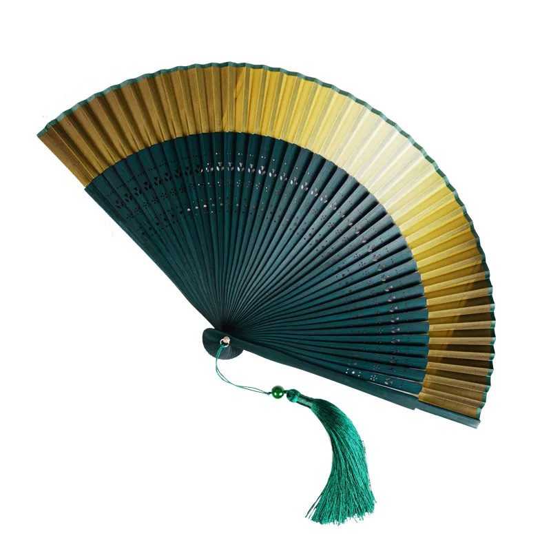 Pure Color Folding Fan Ancient Style Photography Props Cheongsam Fashion Show Dance Fan Chinese Style Classical Bride Hand Fans