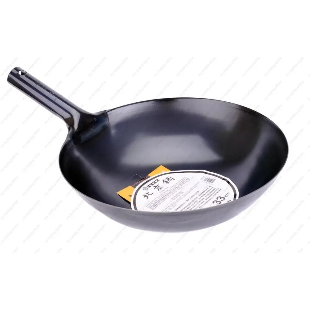 

Heavy-Duty 36cm Japanese Iron Wok with Commercial-Grade Handle