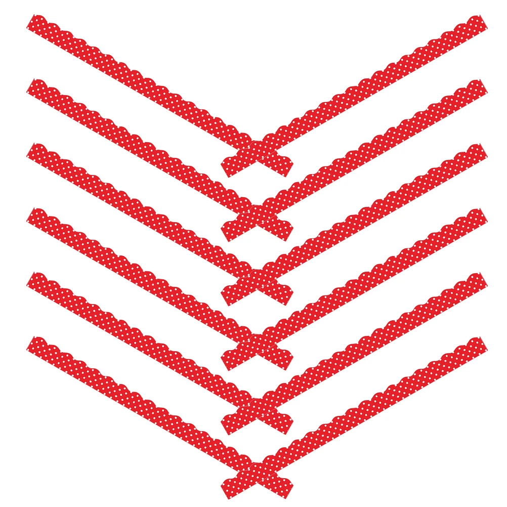 

12pcs Wavy Edge Magnetic Tiles Red Dots Blackboard Decor Classroom Office Bulletin Board Border Trims Removable Accessories