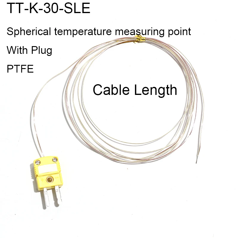 1 шт. K-тип TT-K-30-SLE линия измерения температуры термопары SMT PTFE сферическая точка измерения с вилкой-200 ~ 260 ℃