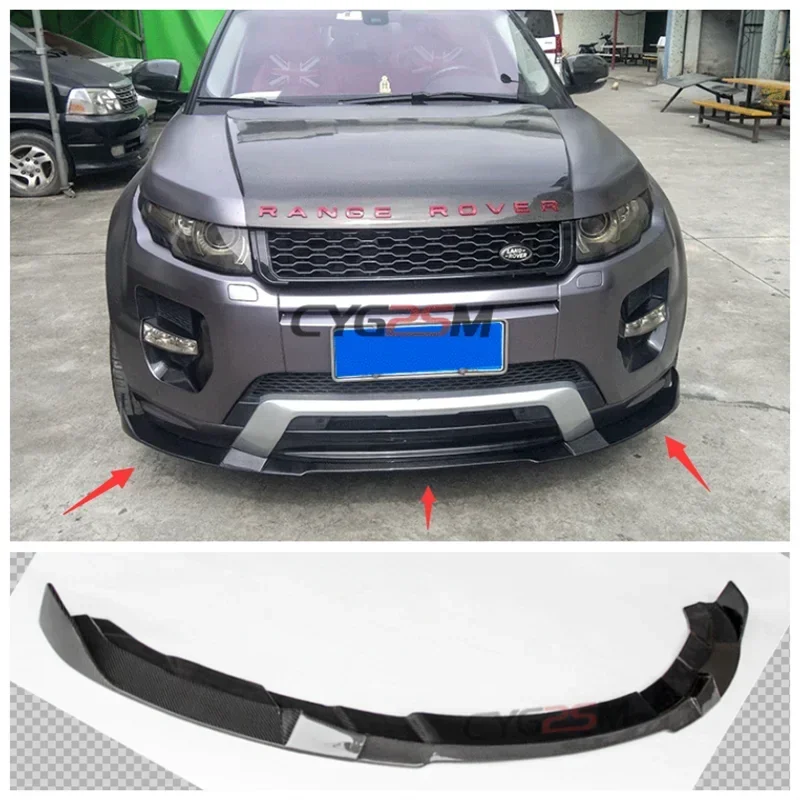 

Подходит для Land Rover Range Evoque 2012-2018, передний бампер из настоящего углеродного волокна, разделитель губ, диффузор, комплект кузова