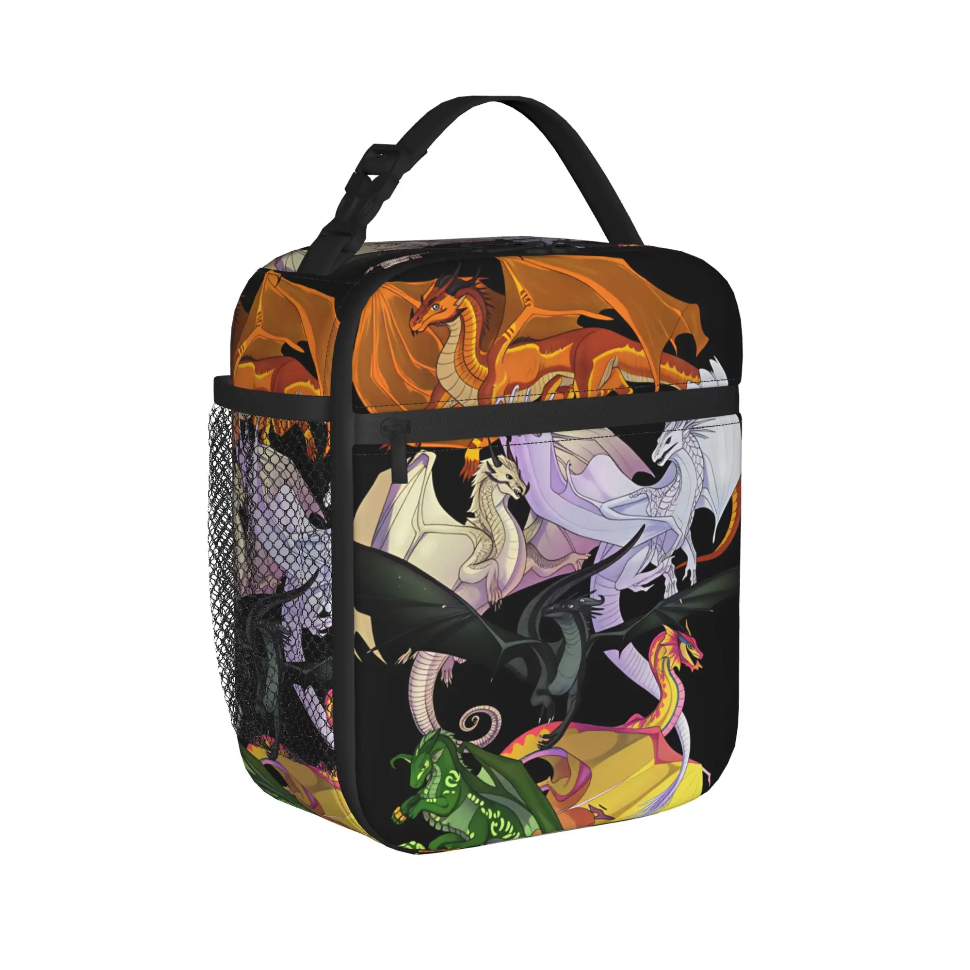 Wing Of Fire dragons Lunch Bag For Women  Designer Lunch Box Casual Travel Cooler Bag Portable Oxford Tote Food Bags